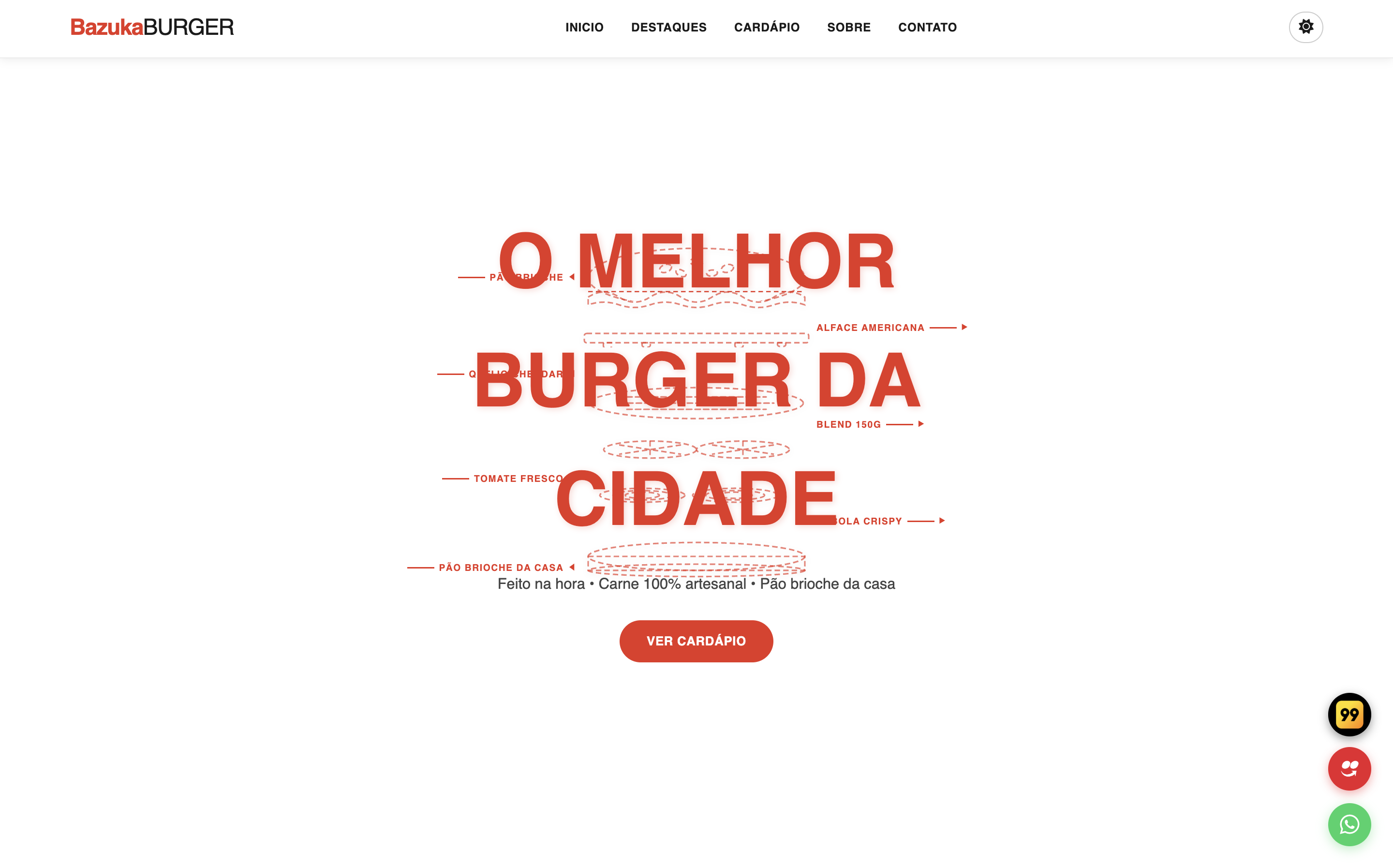 Montagem do hambúrguer